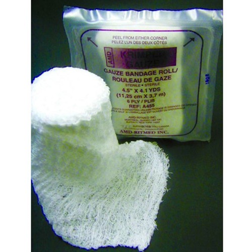 AMD Ritmed Krimped Gauze Roll : 4.5" x 4.1 yards 6 ply Sterile Gauze Roll - 1's