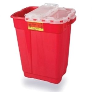 Becton Dickinson Sharps Collector Dual Opening Hinge Top 17 Gal Red