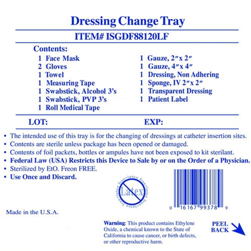 Invacare Supply Group Drs Chg Kit Ltx Free : Case of 30