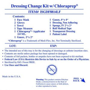 Invacare Supply Group Drs Chg Kit W/Chlp N/Ltx 3m S : Case of 30