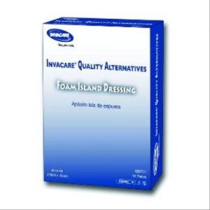 Invacare Foam Island Dressing - Sterile : Dressing size - 6 x 6in. - Pad size - 4.5 x 4.5in.