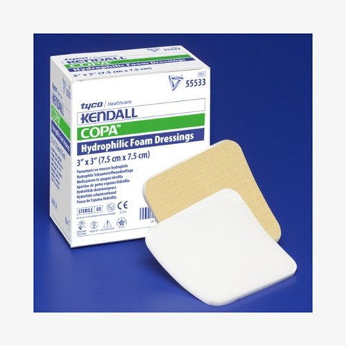 Kendall Copa Hydrophilic Foam Dressing : 2x2in. Box of 25