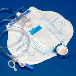 Covidien CURITY Anti-Reflux Bedside Drainage Bag : With MONO-FLO Anti-Reflux Device, SPLASHGUARD II Drain Spout - Each