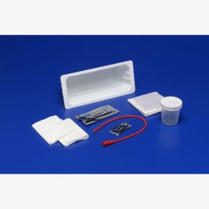 Kendall KenGuard Urethral Catheter Tray - Sterile : 14 Fr With red vinyl catheter - PVP swab Case of 20