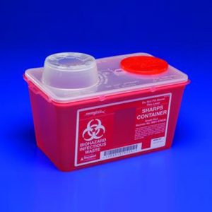 Covidien SharpSafety Monoject Sharps Containers : 4 Quart - 6 3/4" W x 10 1/2" L x 7" H - Case of 40
