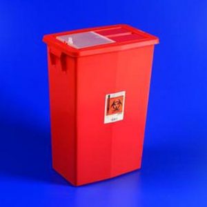 Covidien SharpSafety Large Volume Sharps Containers : 2 Gallon Rotor Lid - Red - Case of 20