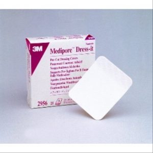 3M Medipore Soft Cloth Pre-Cut Dressing Covers : 3 7/8" x 4 5/8" - Box of 25