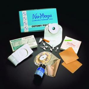 Nu-Hope Drainable Adult Cut-to-fit Post-Op Ostomy Pouches with Barrier : Cutting Area - 1 1/8in. x 2in.
