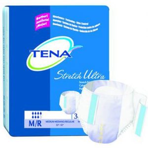 Tena Stretch Brief Ultra Absorbency : Waist/Hip - 33- 52in. Medium/Regular - Case of 72
