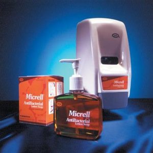GOJO White MICRELL 800 Series Bag-In-Box Dispenser