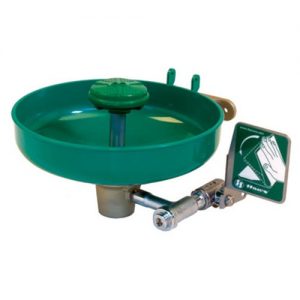 Haws Wall Mounted Eye And Face Wash Station : With Stainless Steel Wall Bracket, Green ABS Plastic Recepto