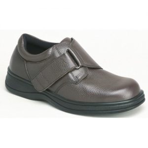 Orthofeet Mens Strap Brown Leather Orthopedic Shoes