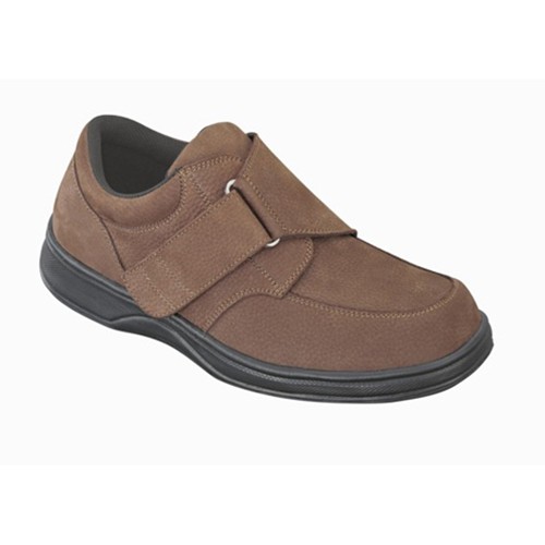 Orthofeet Mens Strap Brown Nubuck Orthopedic Shoes