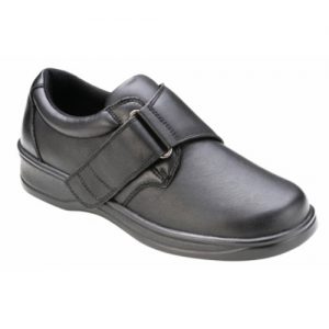 Ortho Feet Womens Strap Black Leather Orthopedic Shoes