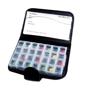 Tabtime Black Wallet 7 Day Weekly Pill Organizer