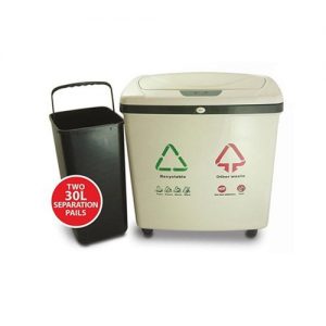 iTouchless Dual Compartment Touchless Trash Can Recycle Bin : 16 Gallon Stainless Steel