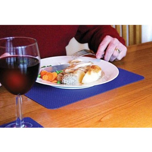 Tenura Silicone Non-Slip Table Mat : 13.75 inch X 10 inch Blue