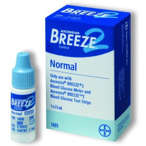 Control Test Solutions for Bayer Breeze2 Blood Glucose Meter - Case of 12