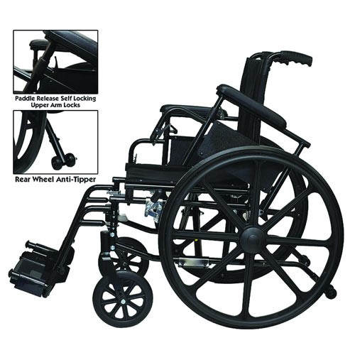 PMI The Transformer Wheelchair & Transport Chair : 16 inch Wide x 16 inch Deep
