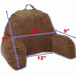 Microsuede Bedrest Reading Pillow - Brown