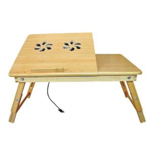 Multi-functional Laptop and Reading Bamboo Stand w/Cooling Fan