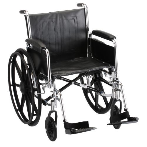Nova Steel Wheelchair with Detachable Full Arms & Footrests : Swing Away Footrests