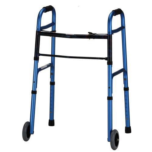 Nova Folding Walker 5" Wheels Dual Button Release