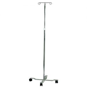 MABIS I.V. Pole with Four-Casters and Two-Prongs