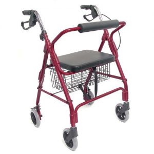 DMI Ultra Lightweight Aluminum Rollator with Straight Backrest