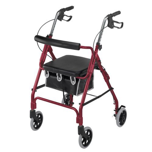 DMI Ultra Lightweight Aluminum Rollator with Curved Backrest
