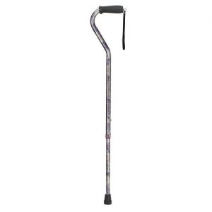 DMI Deluxe Adjustable Aluminum Cane with Offset Handle