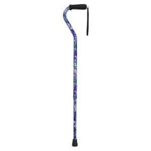 DMI Foam Adjustable Cane, Purple Flowers