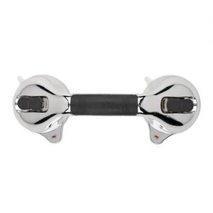 HEALTHSMART Suction Cup Grab Bar with BactiX : Chrome - 12"