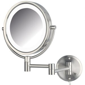 Jerdon 2-Sided (1x/8x) Swivel LED Lighted Wall Mount Mirror