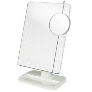 Jerdon Portable LED Lighted Adjustable Tabletop Makeup Mirror