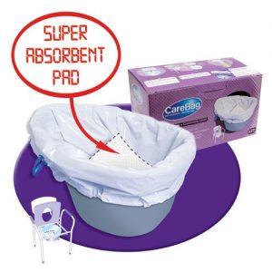 CarebagÂ® Commode Liner with Super Absorbent Pad - Box of 20 liners