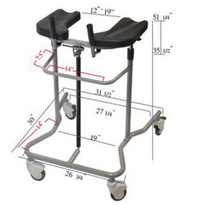 EVA Pneumatic Adult Institutional Stand Up Walker : With Directional Casters