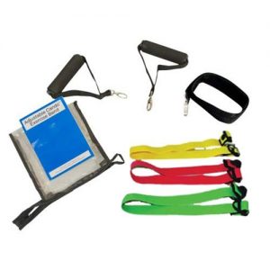 Cando Fitness Adjustable Resistance Bands : 5 Band System (Yellow, Red, Green, Blue, Black)
