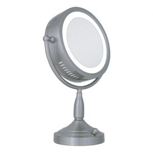 Zadro 1X/8X Double-Sided Round Lighted Mirror