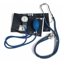 Professional Aneroid Sphygmomanometer and Stethoscope Kit - Black