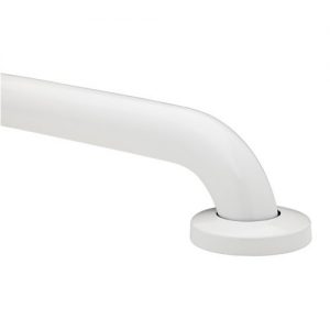 No Drill White Grab Bar : 12" L x 1.5" diameter