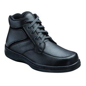 Orthofeet Highline Mens Black Leather Orthopedic Lace Boots