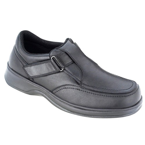 Orthofeet Carnegie Mens Slip-On Black Leather Orthopedic Shoes