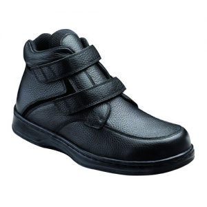 Orthofeet Glacier Gorge Mens Black Leather Orthopedic Strap Boots