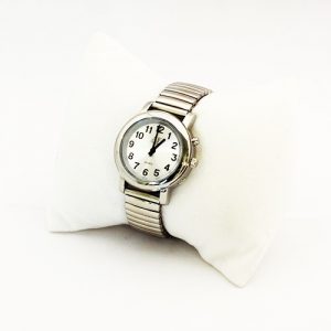 One-Button Talking Watch with Alarm - Silver w/Silver Face