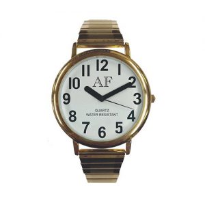 Unisex LV Gold Tone Watch w/White Face