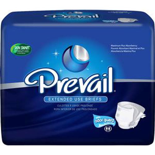 Prevail PM Extended Wear Adult Diapers : Waist 45- 58" Blue Large - Case of 72