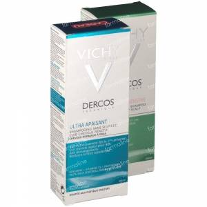 Vichy Dercos Anti-Dandruff Shampoo Sensitive + Calming Shampoo Greasy Hair 1+1 For FREE 2 x 200 ml