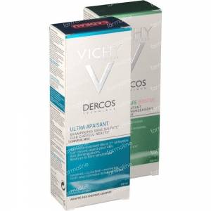 Vichy Dercos Anti-Dandruff Shampoo Sensitive + Calming Shampoo Dry Hair 1 + 1 For FREE 2 x 200 ml