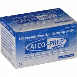 Alco-Prep Alcohol Wipes Large 100 items